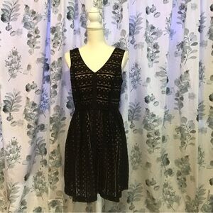 Ann Taylor Loft Black Lace Dress with Lining Size 6